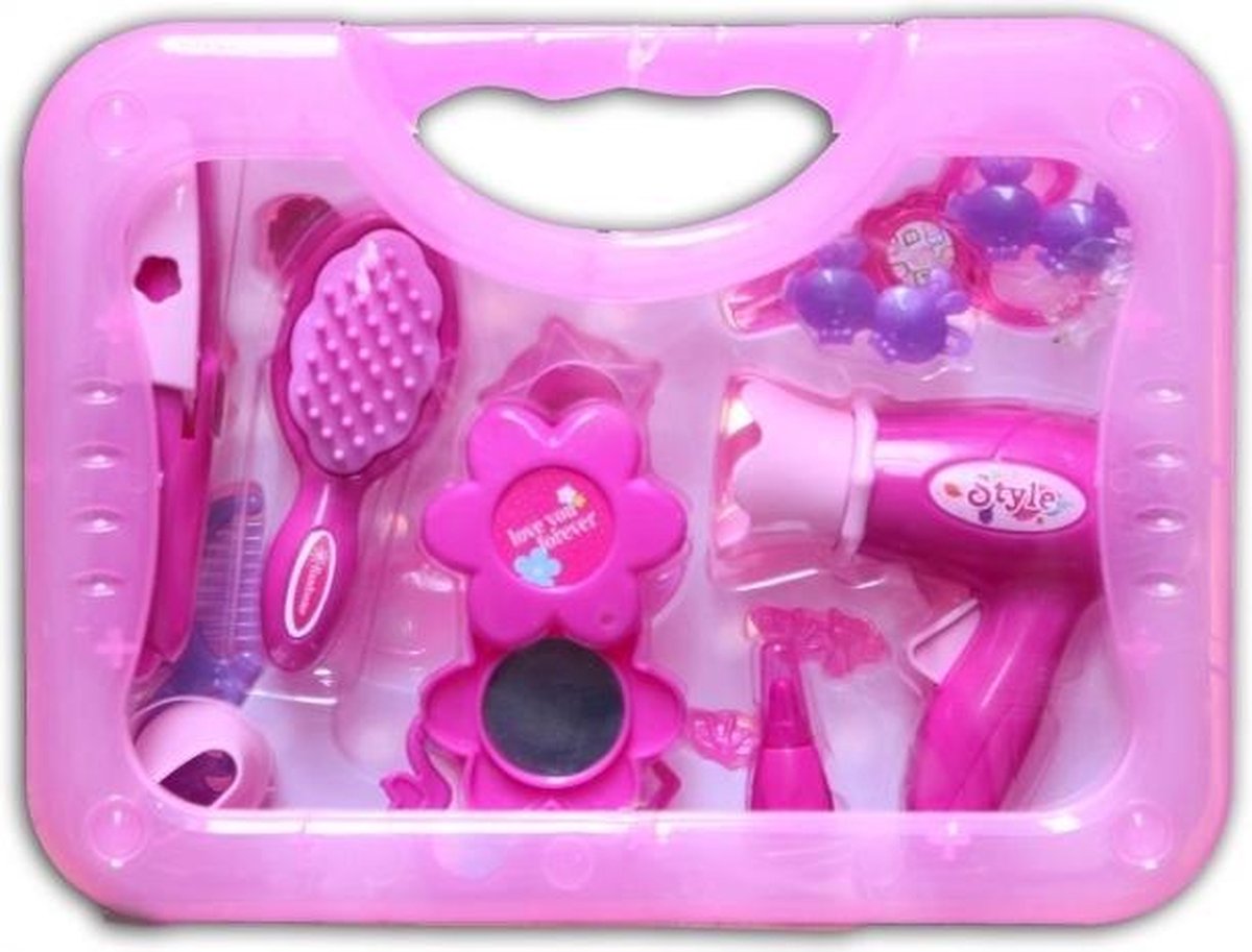 Beautycase met accessoires roze