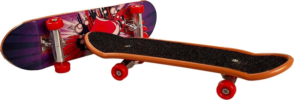 Girlpower Vingerskateboardjes met mini schroevendraaier en 8 reservewielen + schroefjes (2 st)