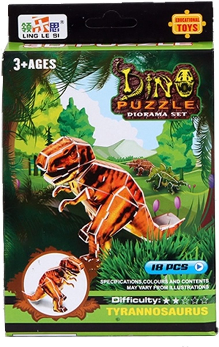 Jonotoys 3d Puzzel Tyrannosaurus 18 Stukjes