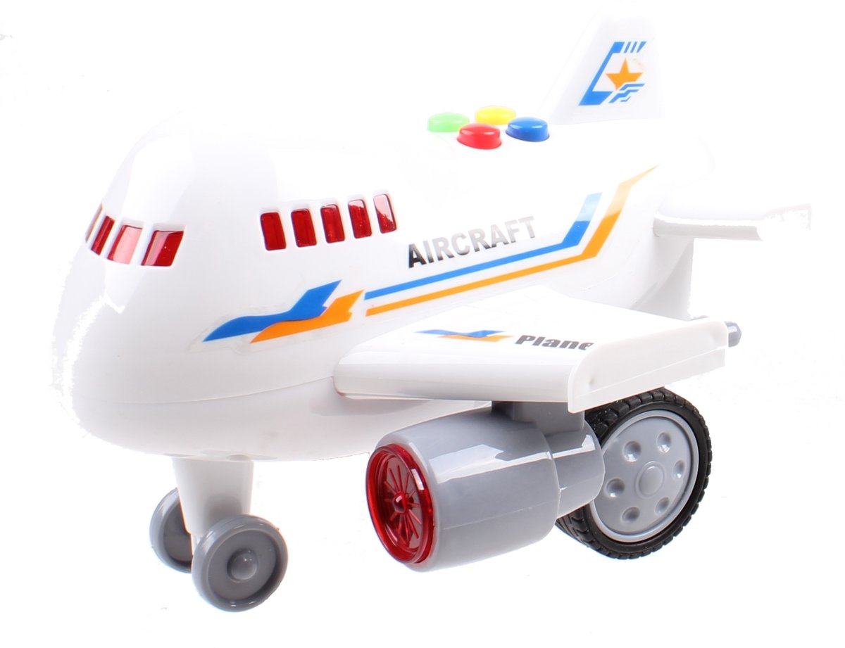 Jonotoys Aircraft Vliegtuig Met Licht En Geluid 14 Cm Wit