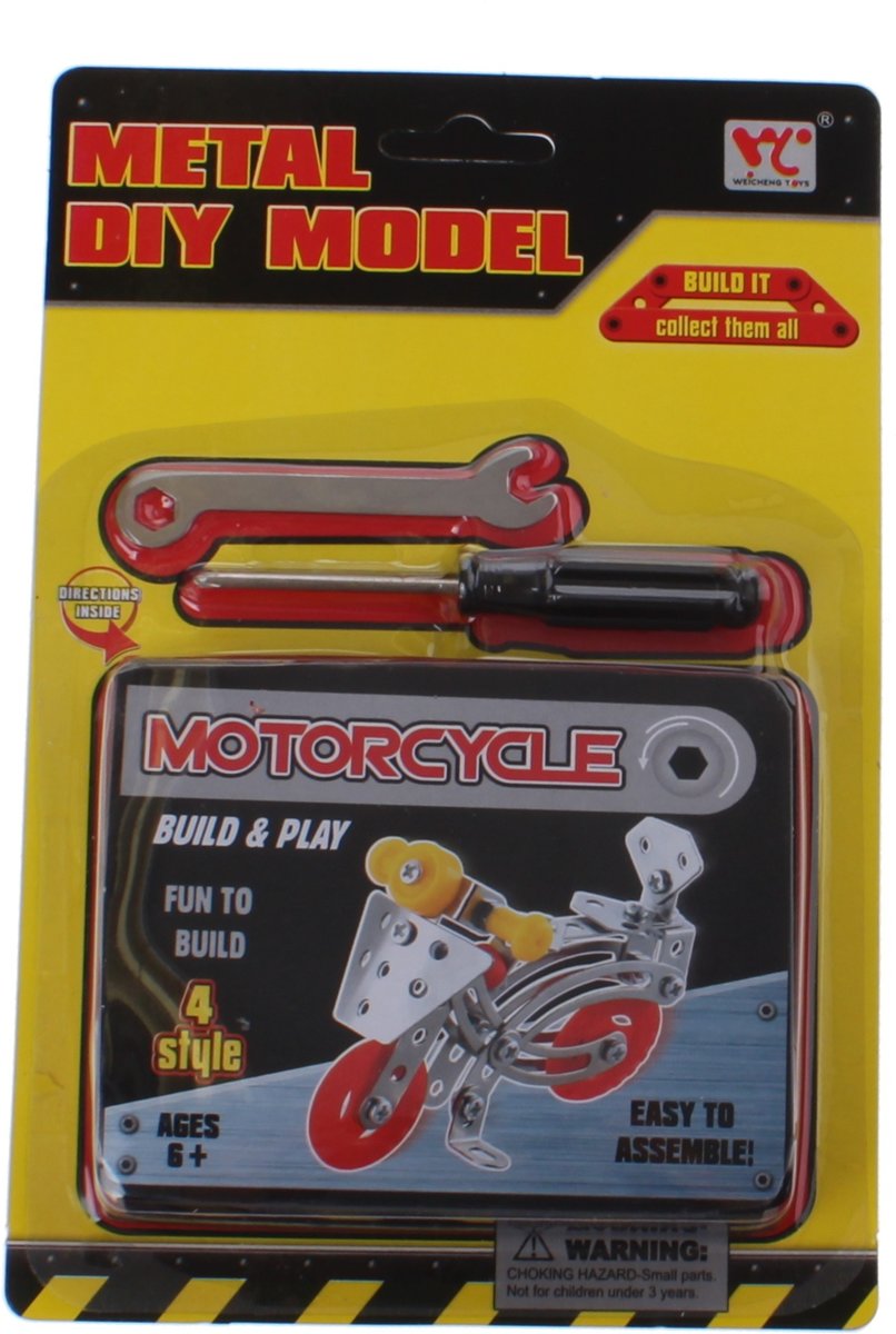 Jonotoys Bouwdoos Diy Model Motorcycle Metaal Zilver