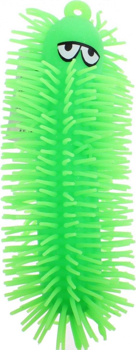 Jonotoys Elastische Worm Fluffy Met Licht 20 Cm Groen