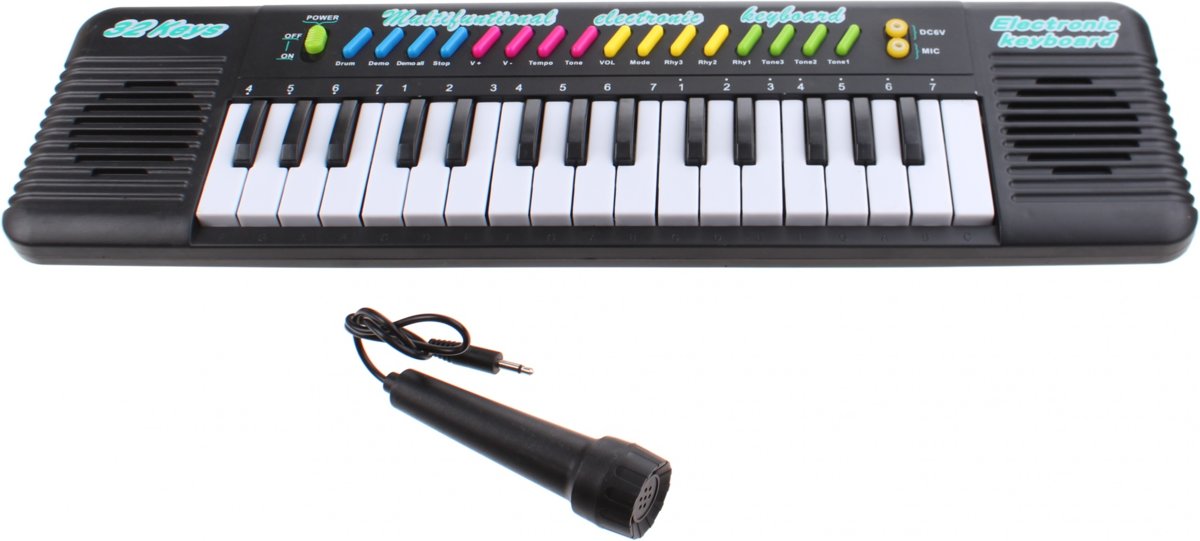 Jonotoys Elektronisch Keyboard Met Microfoon 32 Toetsen Zwart