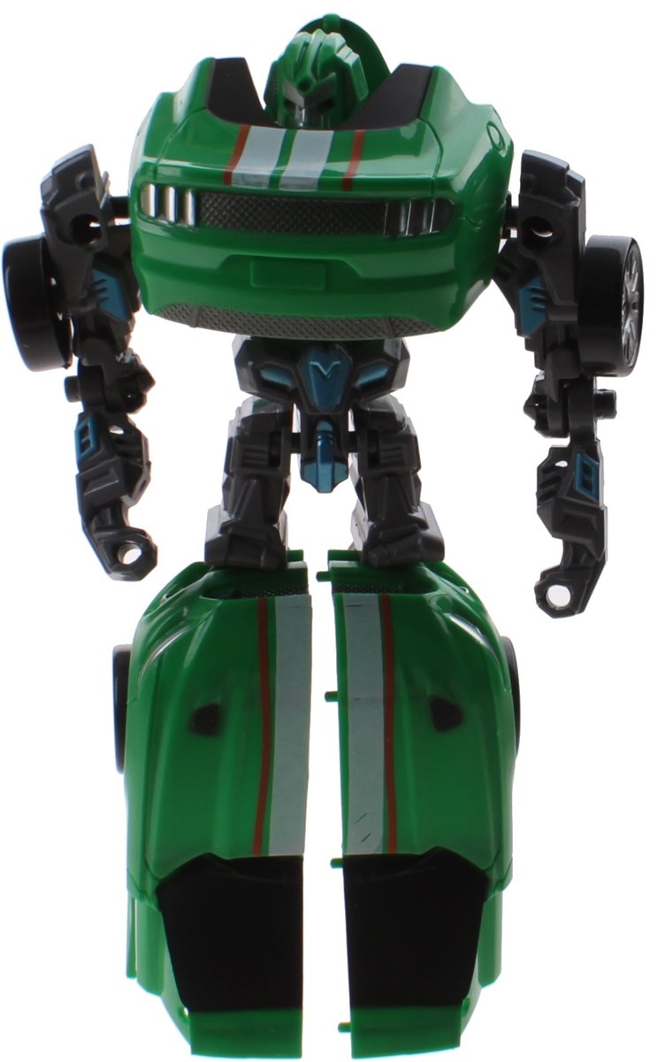 Jonotoys Flames Warrior Transformer Jongens Auto Groen 18 Cm