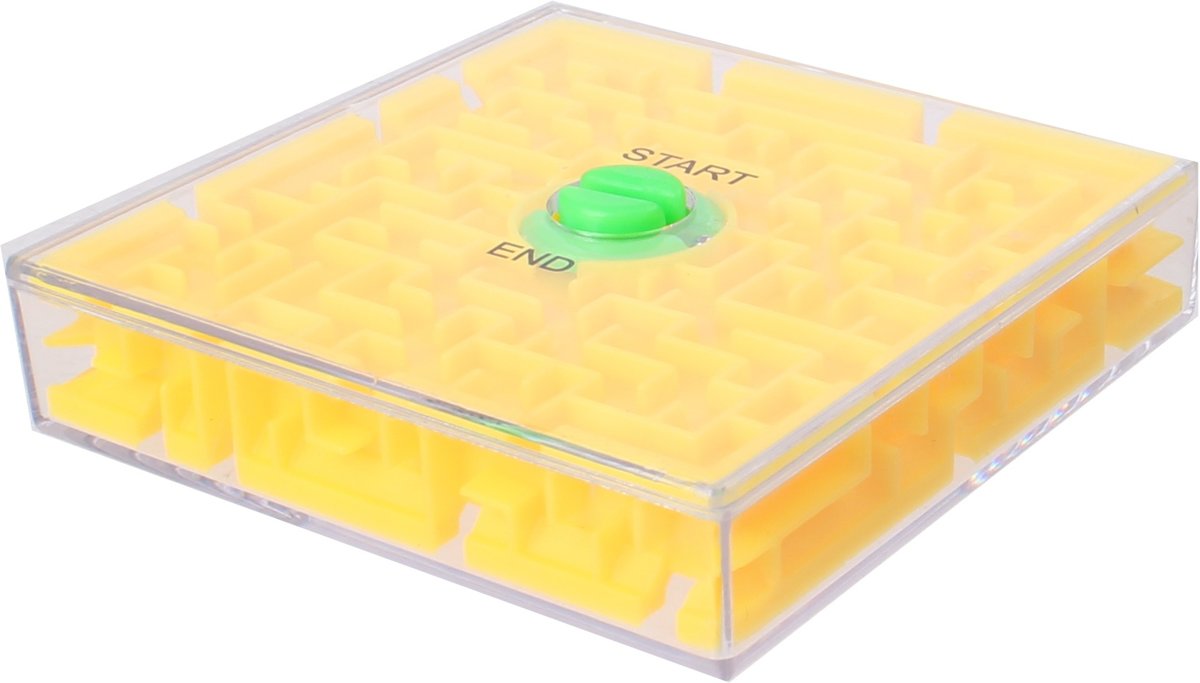 Jonotoys Geduldspel Rotate Maze 6,5 Cm Geel