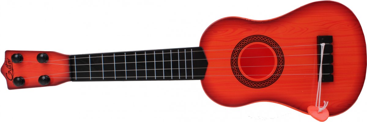 Jonotoys Gitaar Vier Snaren Met Plectrum Oranje 40 Cm