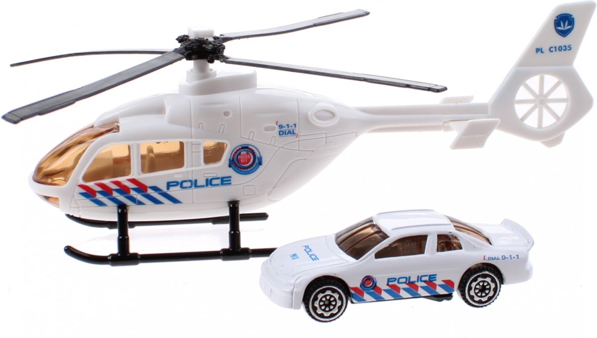 Jonotoys Helikopter Reddingsdienst Diecast 18 Cm Wit 2-delig