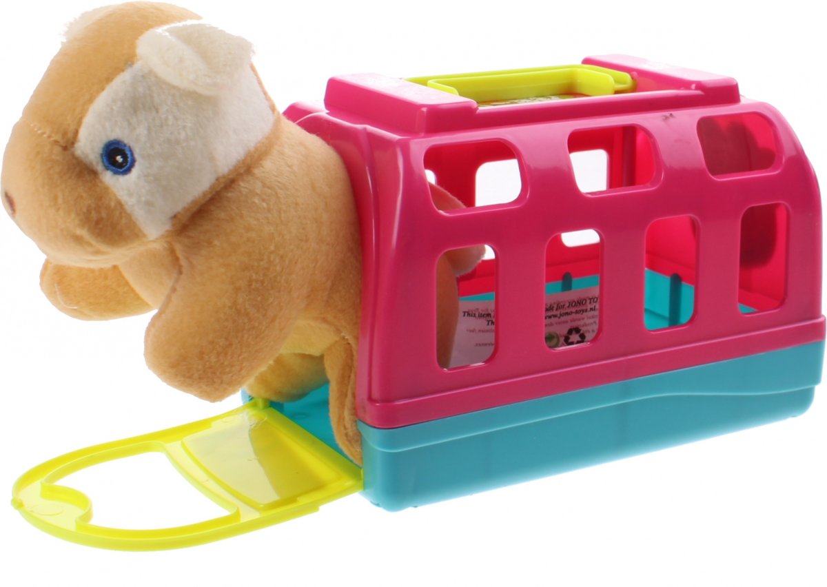 Jonotoys Hond Met Bench 14 Cm Meisjes Bruin/roze/blauw