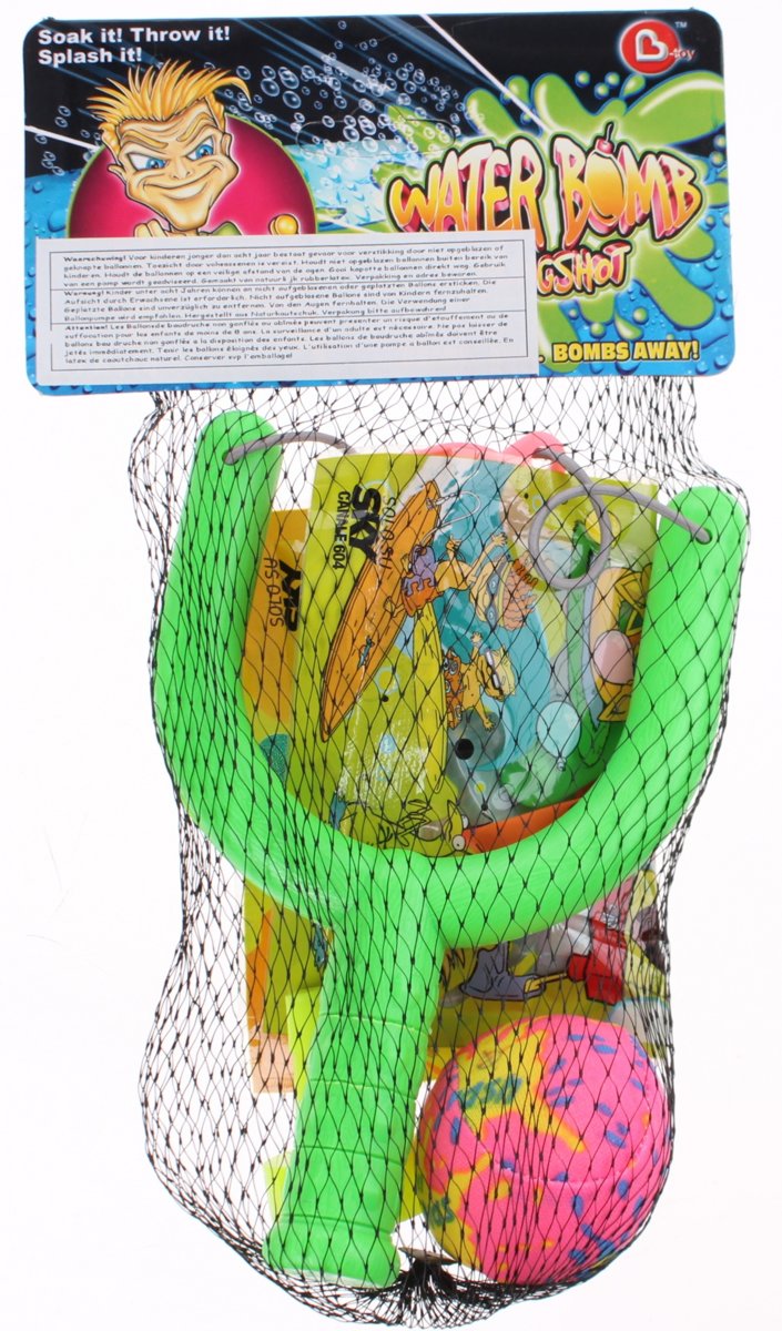 Jonotoys Katapult Met Waterbom 16 Cm Groen 4-delig