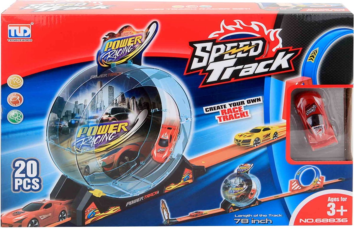 Jonotoys Lanceerbaan Speed Track Power Racing 198 Cm 20-delig