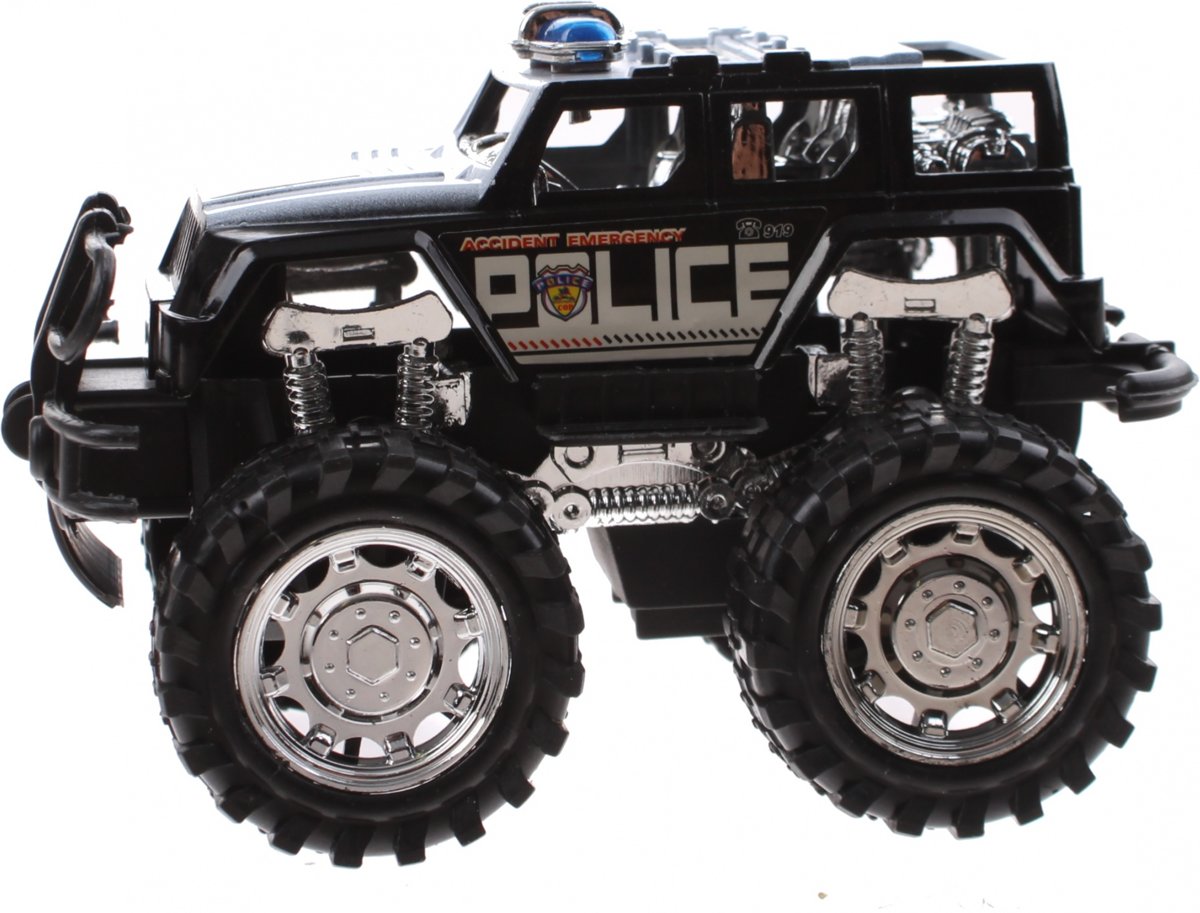 Jonotoys Politiemonstertruck The Wind 12 Cm Zwart/wit