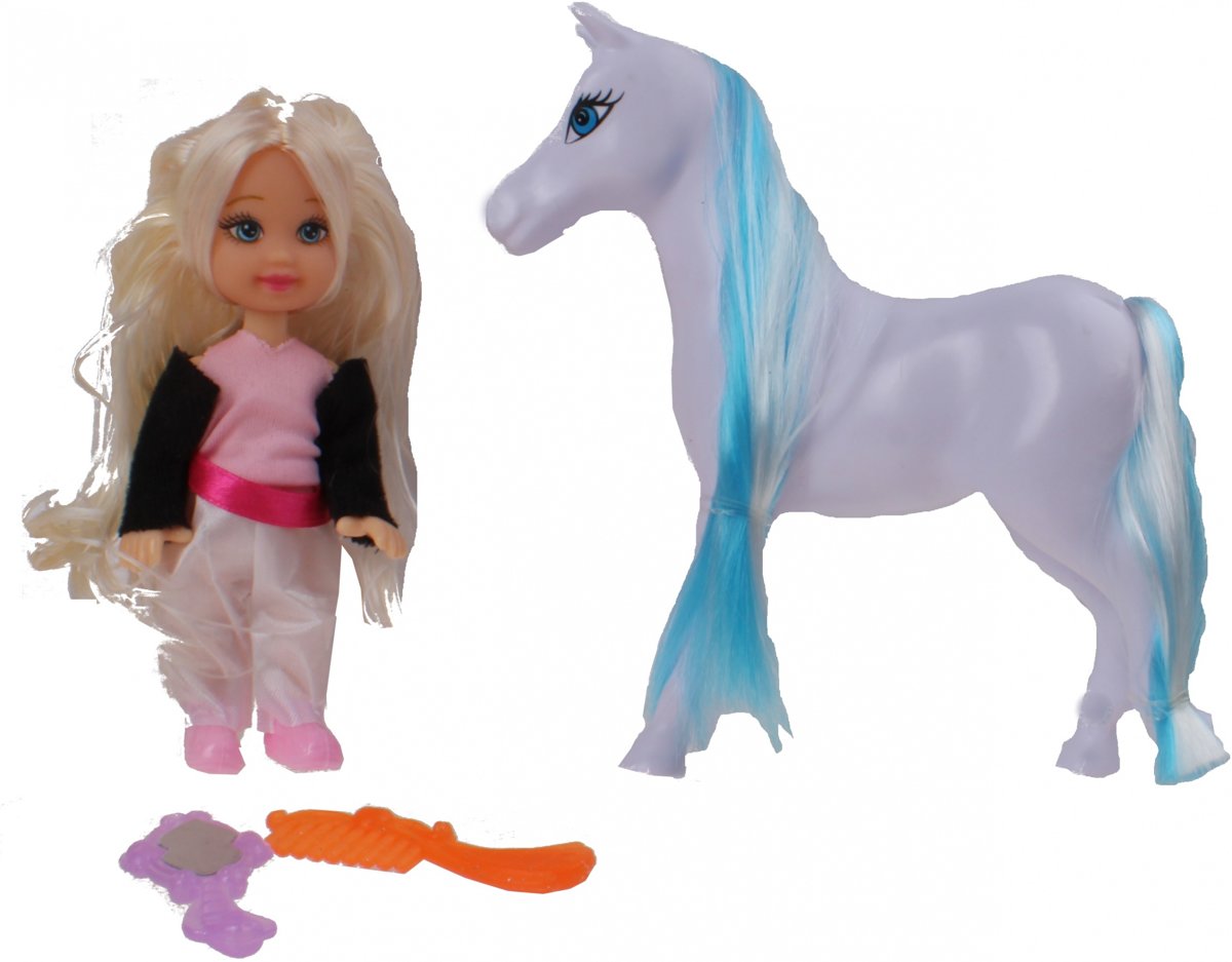 Jonotoys Popje Patty Met Paard Blondine Zwart