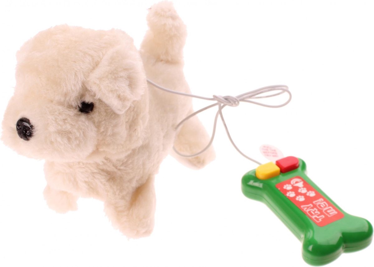 Jonotoys Puppy Pet Hond Met Afstandsbediening Wit