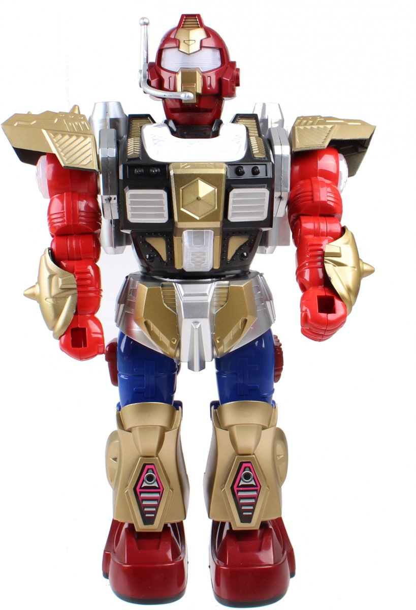 Jonotoys Robot Met Licht En Geluid 30 Cm Rood/goud