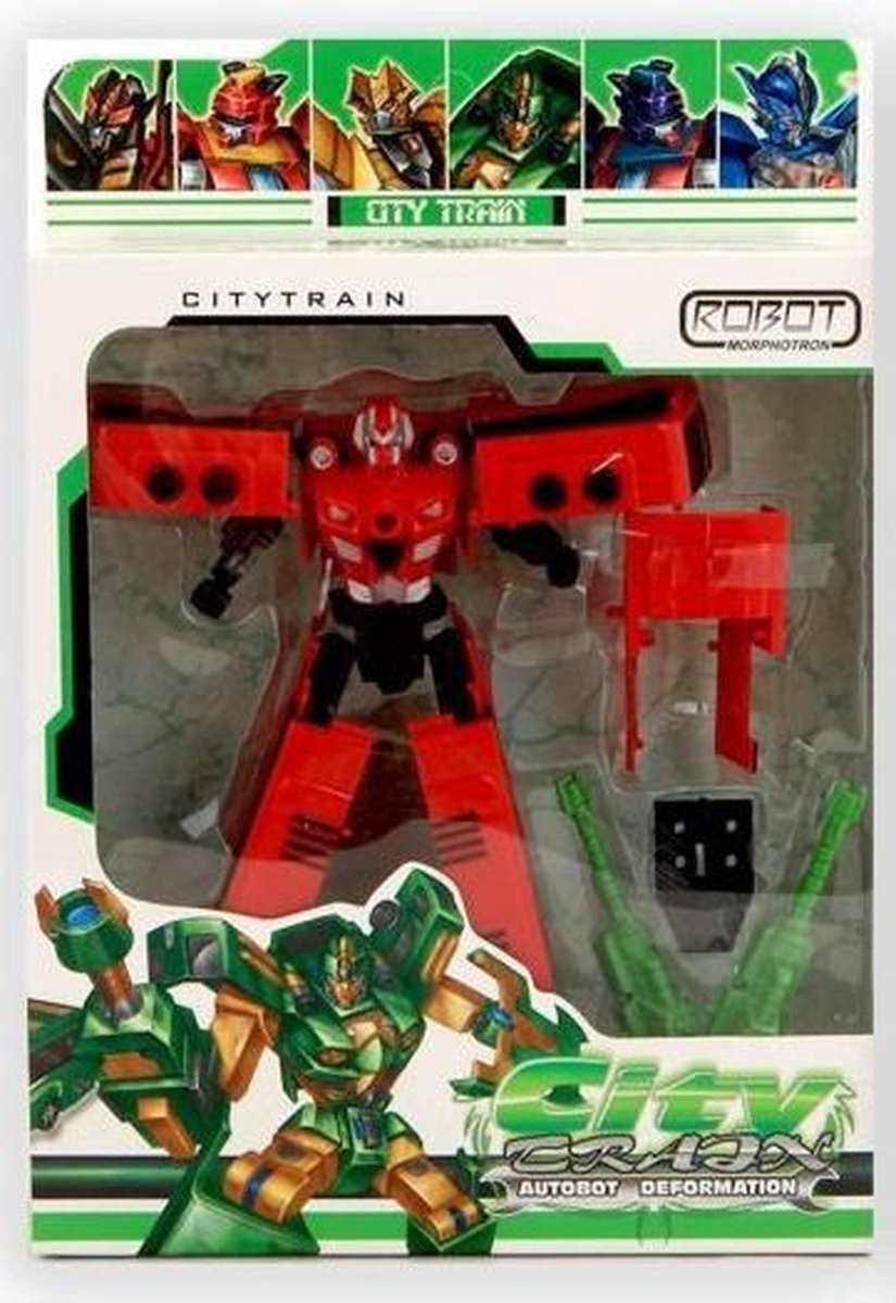 Jonotoys Robot Transformeerbaar Jongens 16 Cm Rood 4-delig