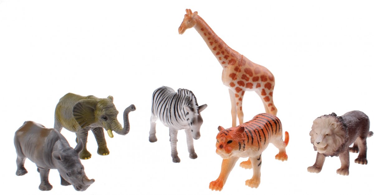 Jonotoys Speelset Animal World Wilde Dieren 6 Stuks