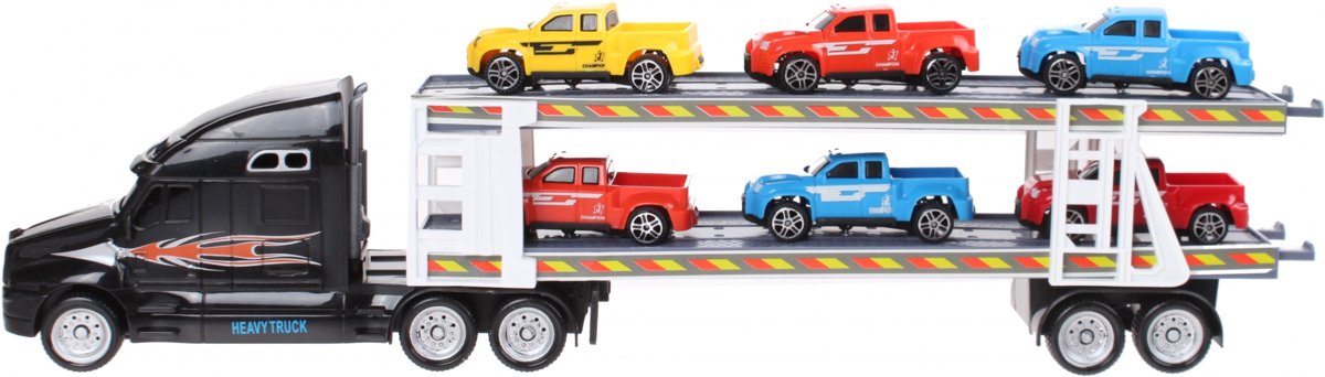 Jonotoys Speelset Autotransporter 39 Cm Zwart