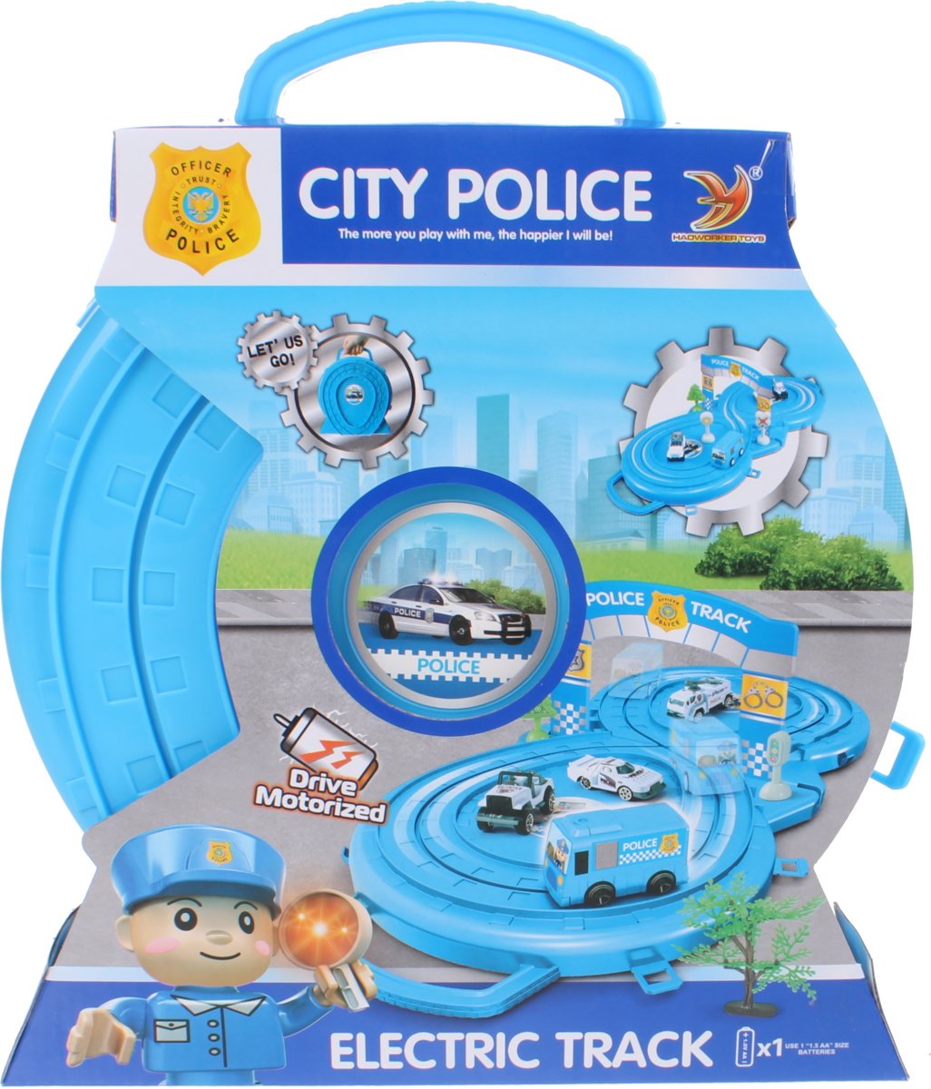 Jonotoys Speelset Politie In Opruimbox Blauw 33 Cm