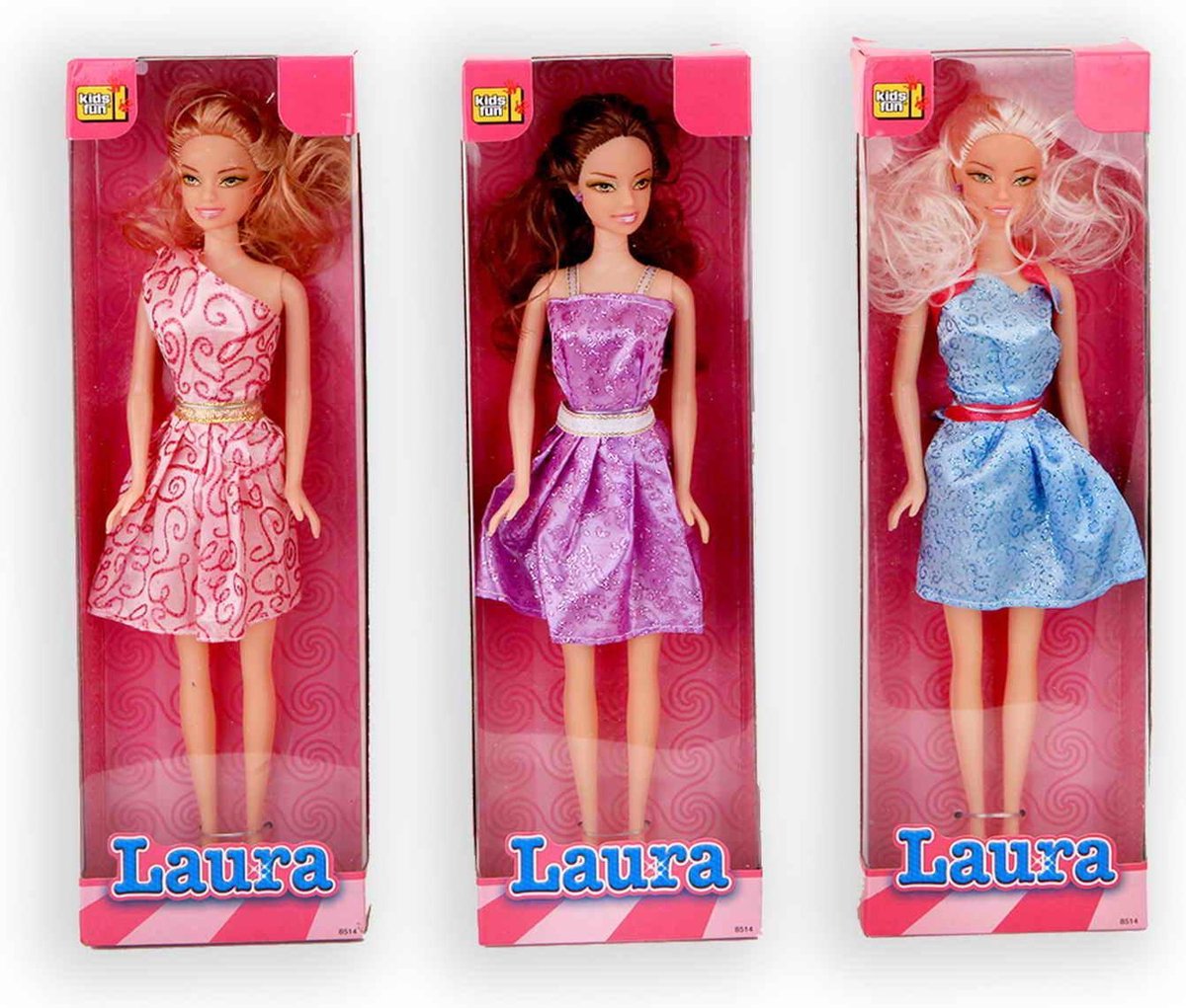 Jonotoys Tienerpop Laura Paars 30 Cm (bruin + paars jurkje) 8514