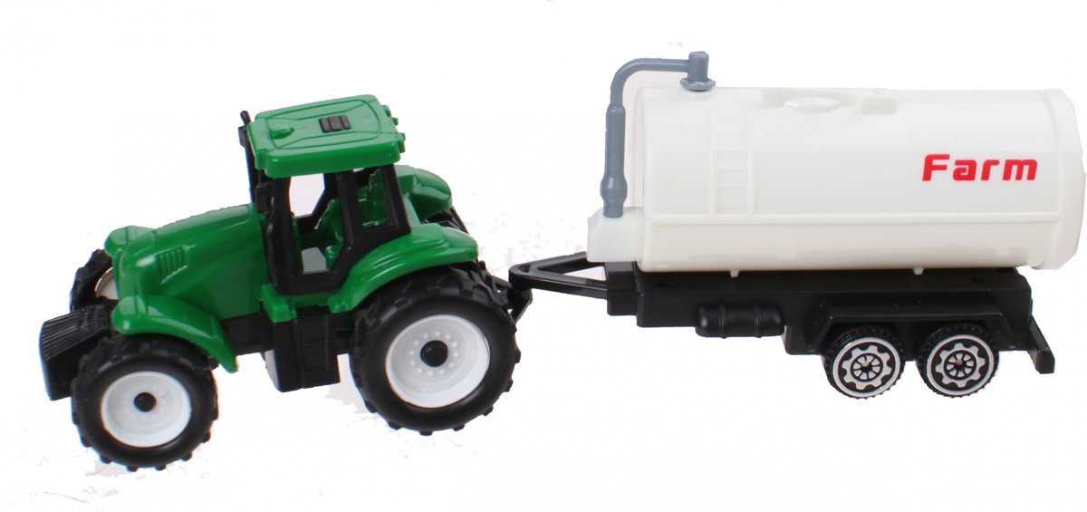 Jonotoys Tractor Met Aanhanger Jongens 17 Cm Groen/wit