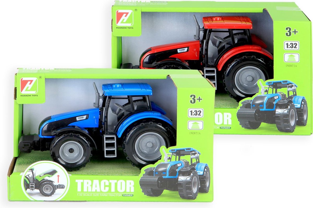 Jonotoys Tractor rood 19 cm frictie 8104