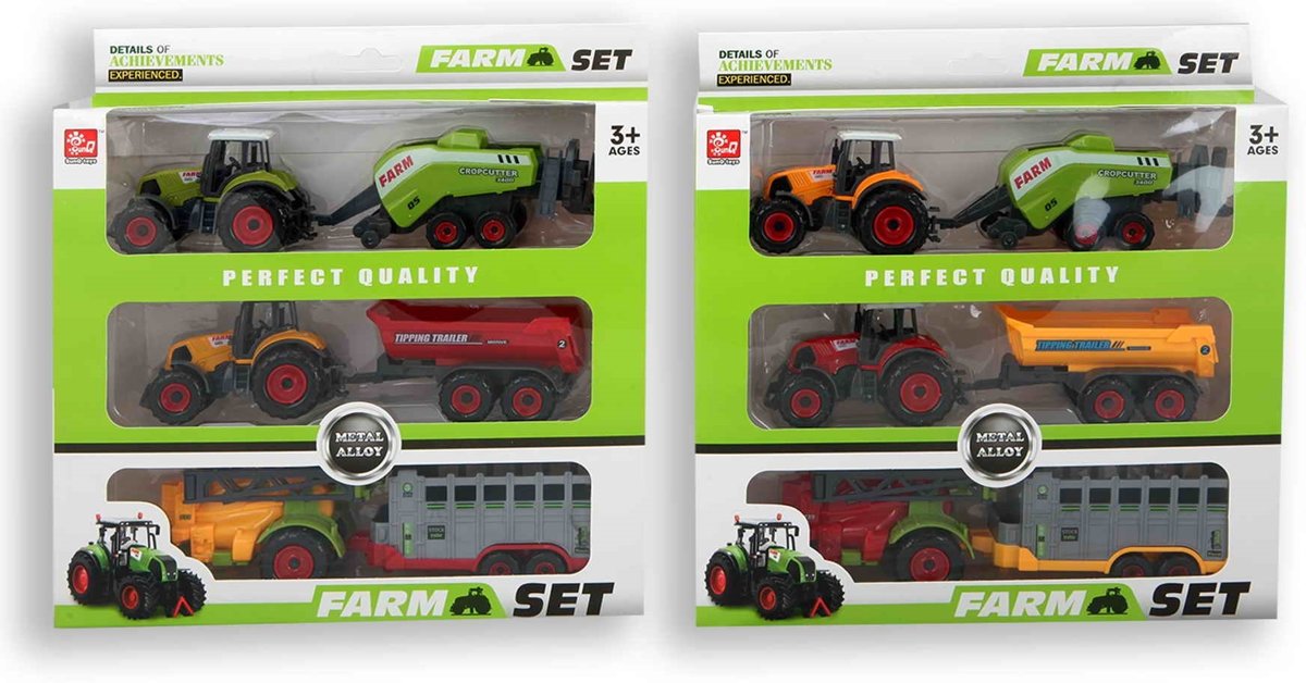 Jonotoys Tractorset Kunststof/diecast 6-delig