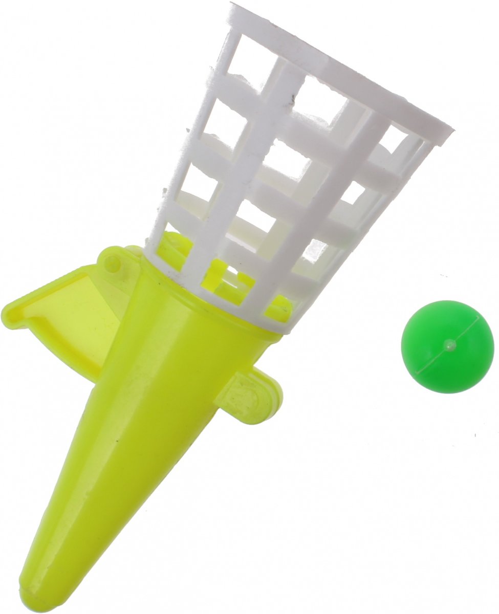 Jonotoys Vangbalspel 2-delig Geel 12 Cm