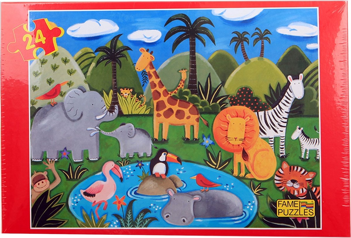 Jonotoys Vloerpuzzel Babyjungle 24 Stukjes