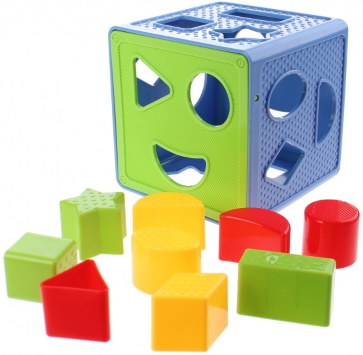 Jonotoys Vormenstoof Magical Form Cube 14 Cm Blauw/groen