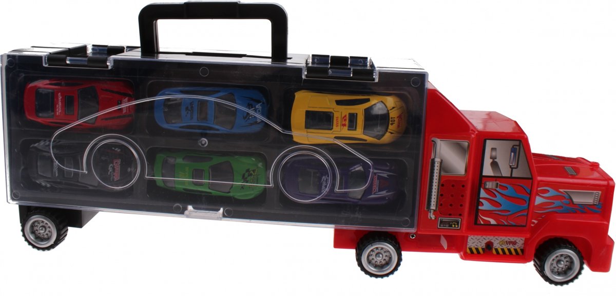 Jonotoys Vrachtauto Met Autos 38 Cm Rood