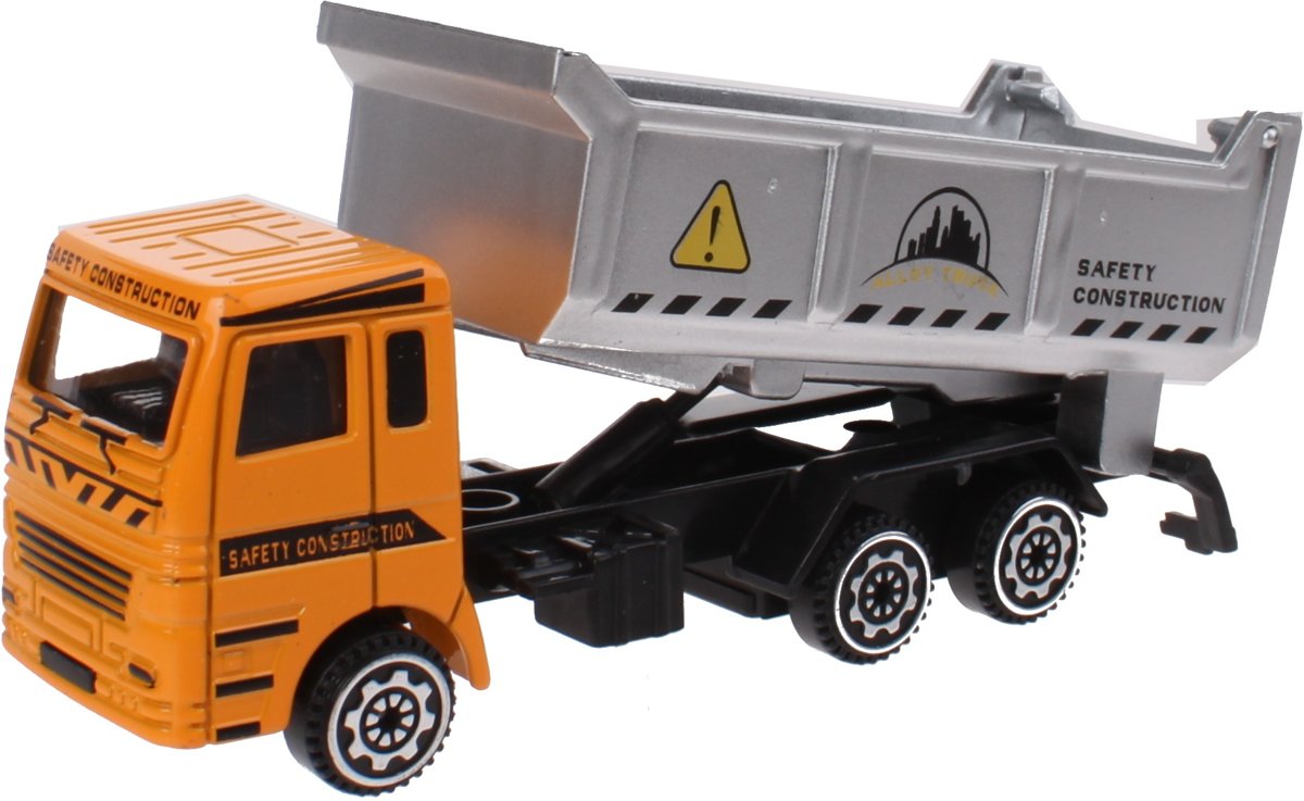 Jonotoys Vrachtwagen Met Bak Die-cast 11 Cm Oranje/zilver