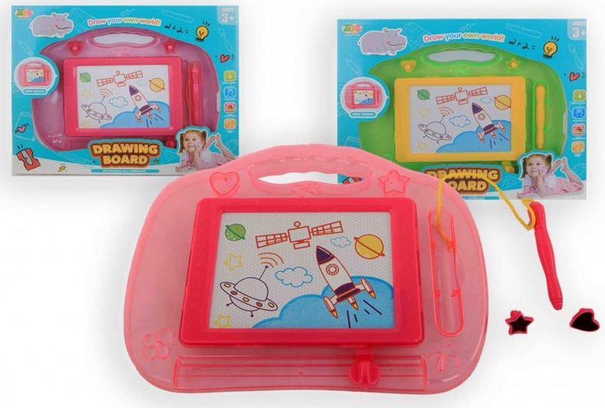 Jonotoys tekenbord hobby speelgoed kinderen groen roze