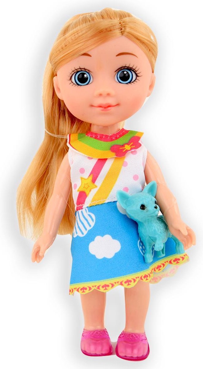 Pop little lily 16 cm met hond (regenboog) 8361