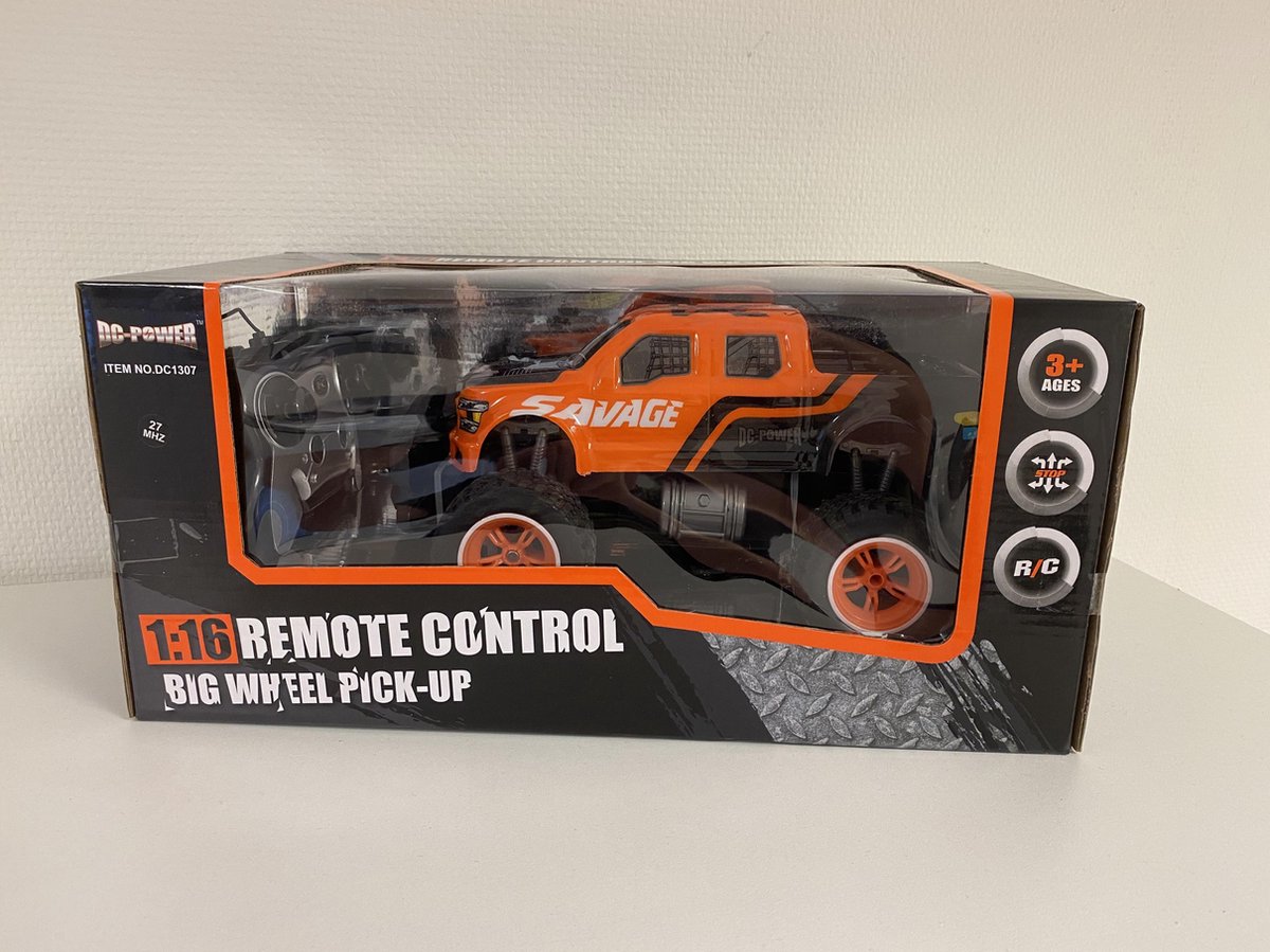 RC Monstertruck Big Wheel 25 Cm Oranje (Radiografisch Bestuurbaar)