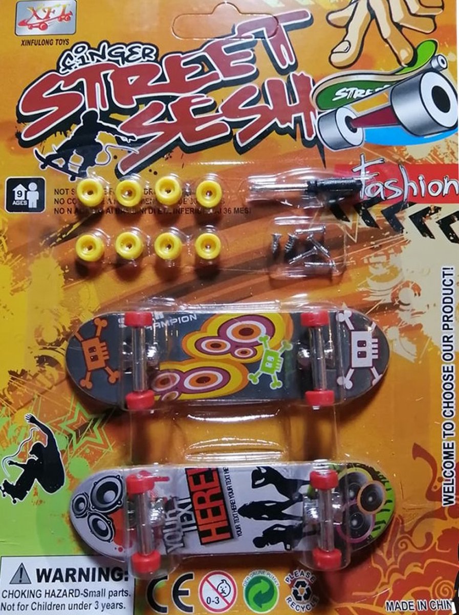 Vinger skateboardjes met mini schroevendraaier en 8 reservewielen + schroefjes  - 2 stuks - Kinderen - Mini speelgoed - Finger skateboard -  Mini skateboard - Schoencadeautje