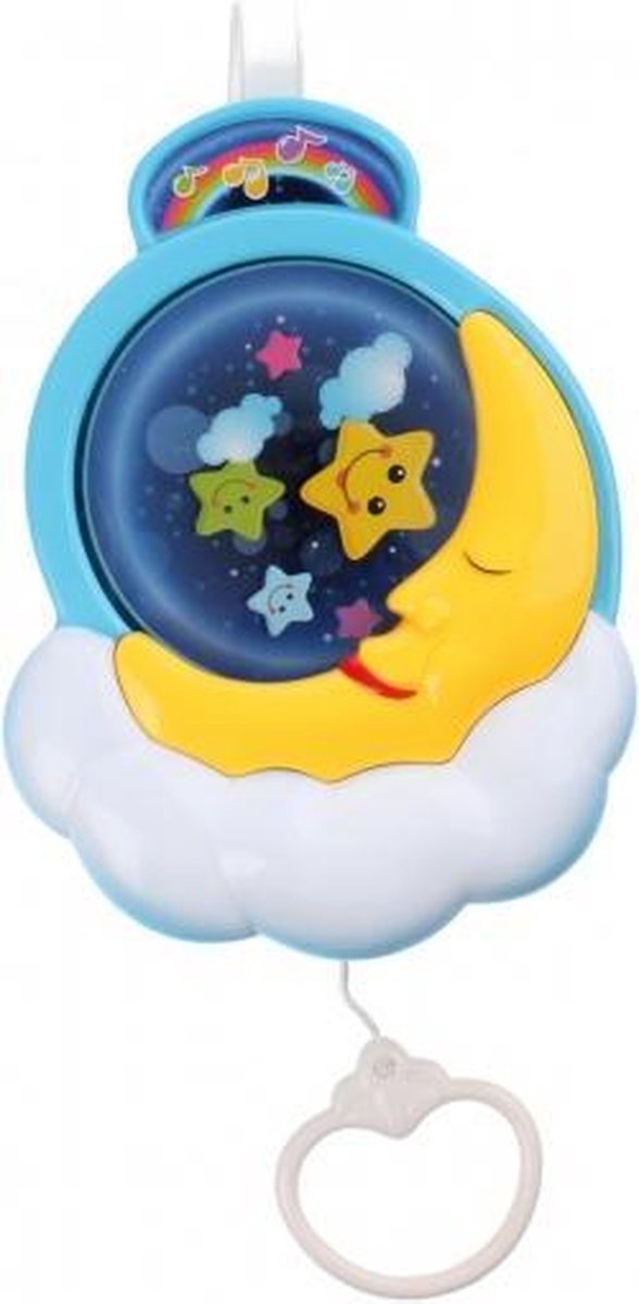 muziekdoos Moon Dreamland 19 cm blauw/wit