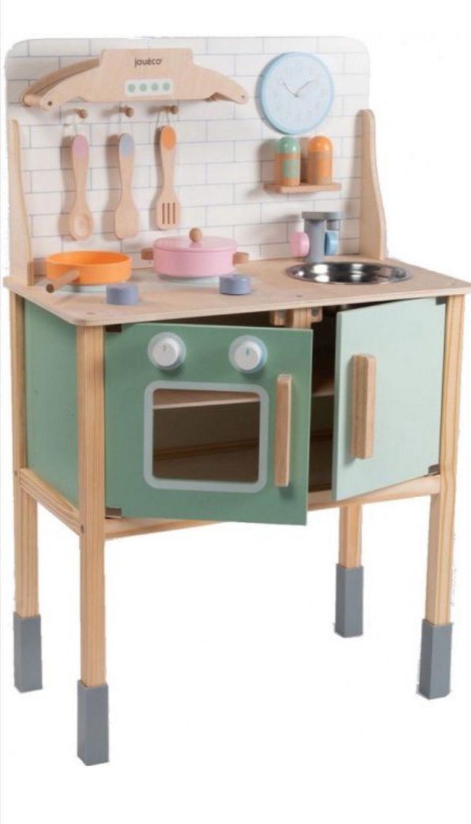 Speelkeuken Jouéco hout - houten keuken met accessoires voor kinderen