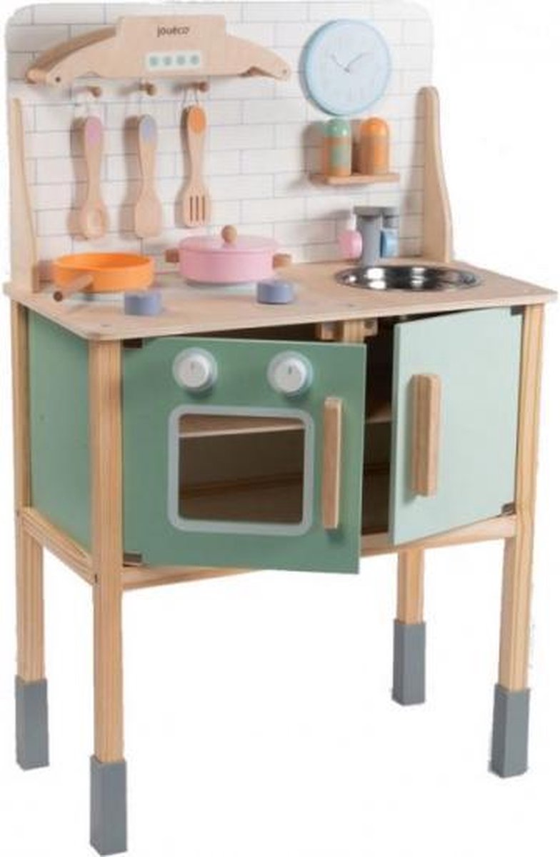 kinderkeuken met accessoires junior hout 9-delig