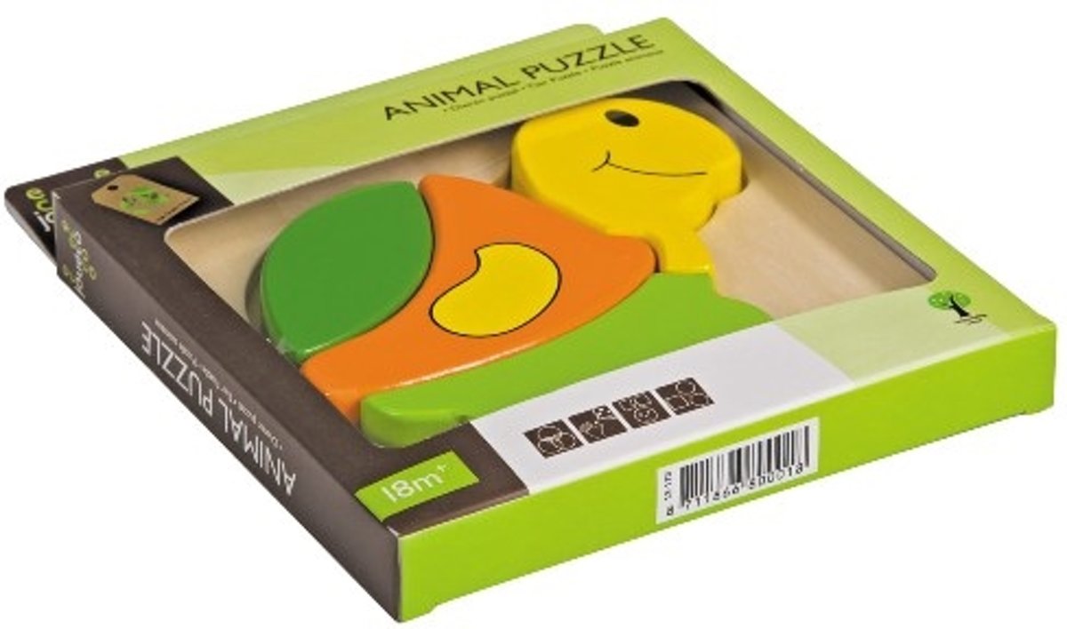 Joueco Houten Dierenpuzzel schildpad