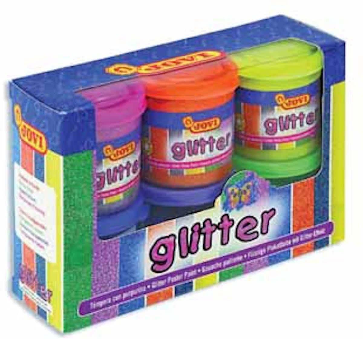 Jovi Plakkaatverf Glitter 6 potjes van 55 ml in geassorteerde kleuren