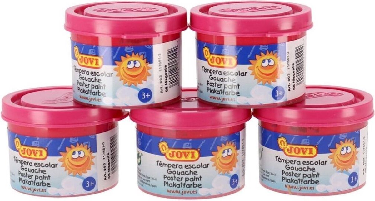 Jovi Plakkaatverf Junior 175 Ml Magenta 5 Stuks