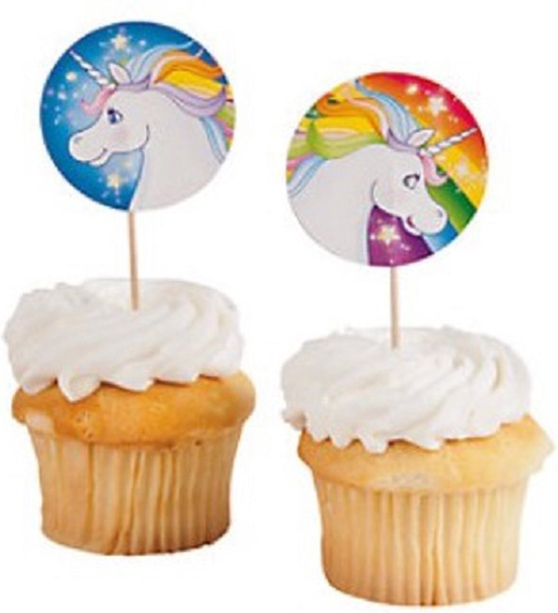 Eenhoorn cupcaketoppers - 25 stuks - cakeversiering - unicorn