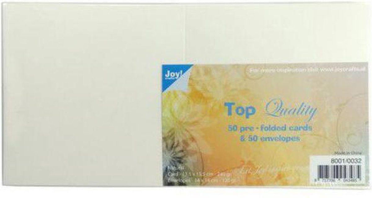  ! Crafts TOP Quality Kaarten 135X135 mm Enveloppen Ivoor 8001/0032 50 st - 240 gr - 120 gr