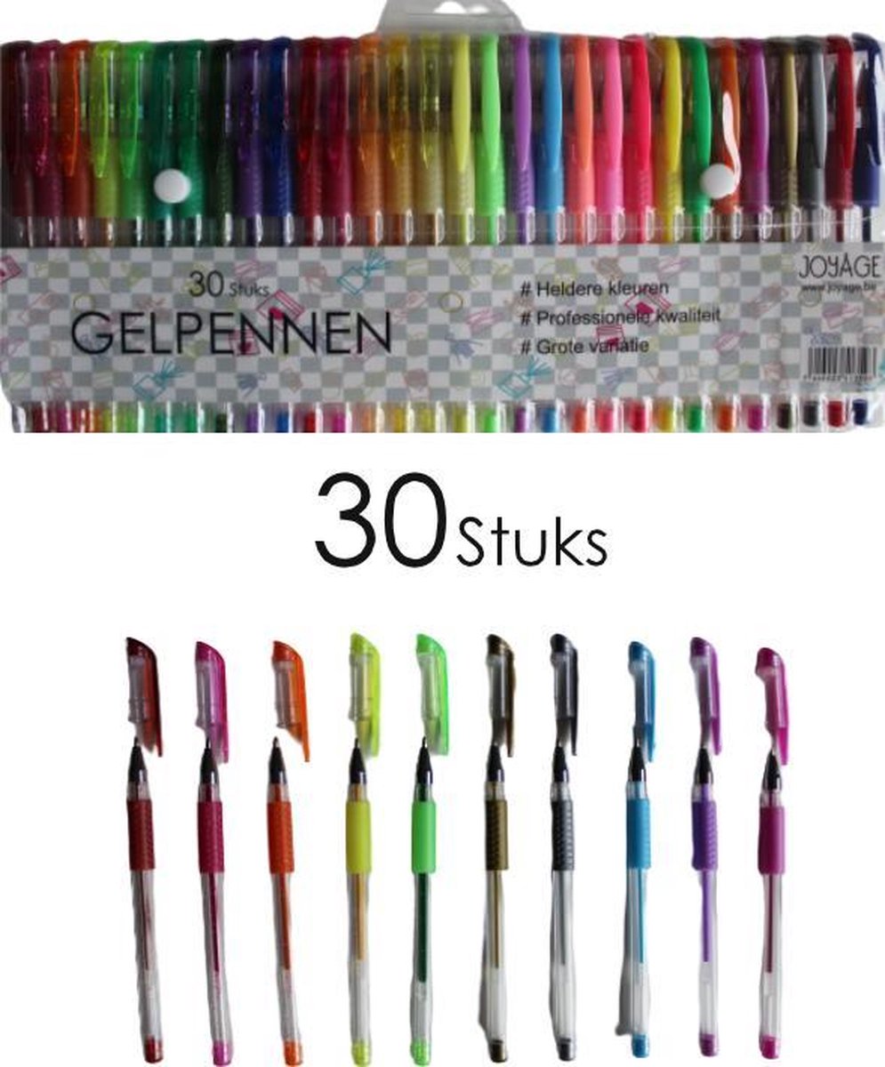 Gelpennen Volwassenen - 30 stuks - Gelpennen glitter en diverse kleuren