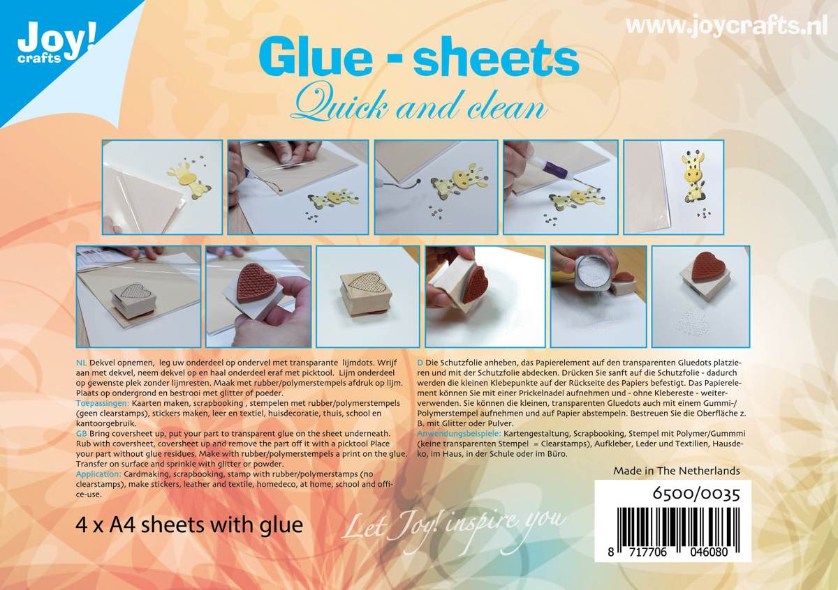 Joycrafts Glue sheets A4 - Lijmvellen 6500/0035