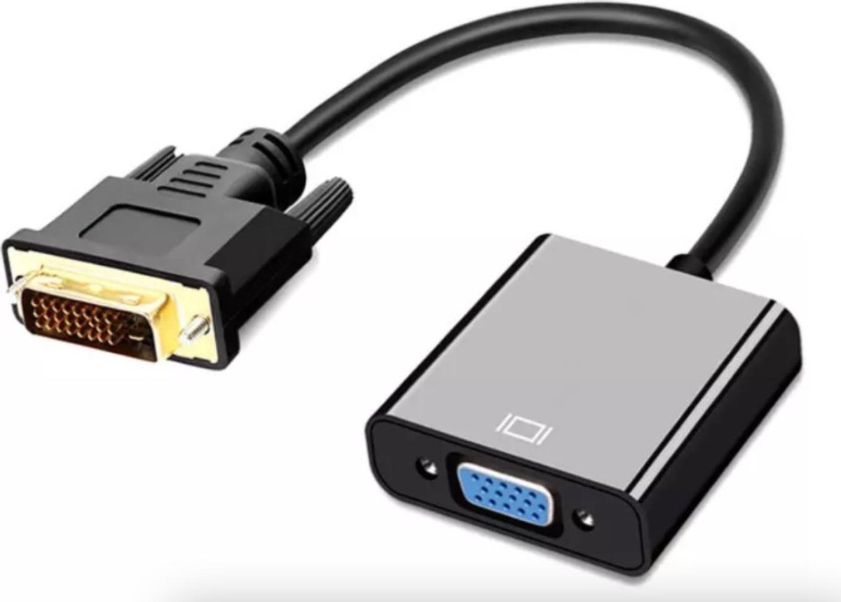 Jumalu DVI-D dual Link naar VGA adapter - Zwart - 0.1 M