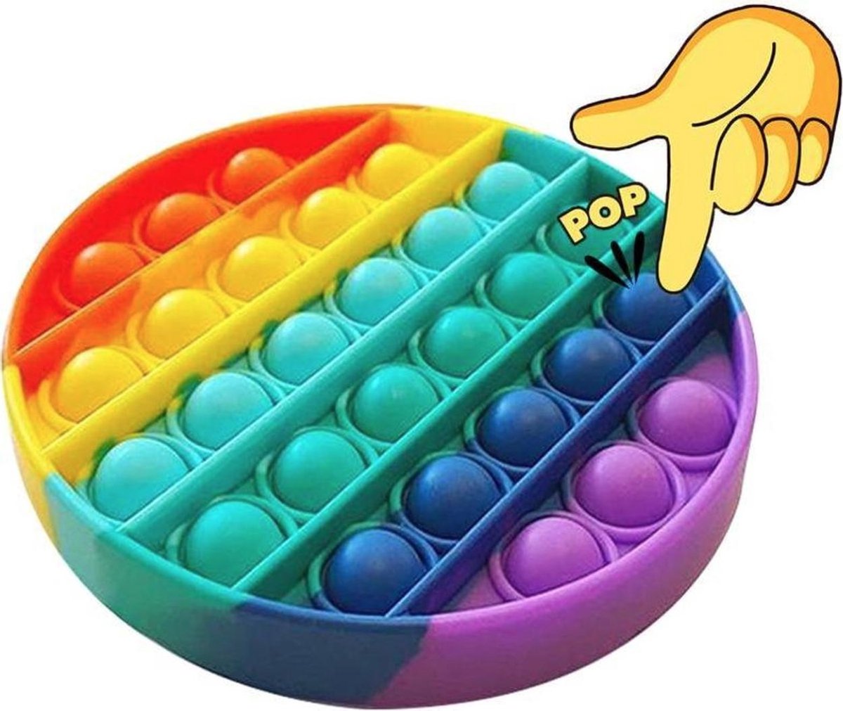 Jumalu Pop it Fidget Toy - Regenboog - Rond - Vierkant - Multi Colour