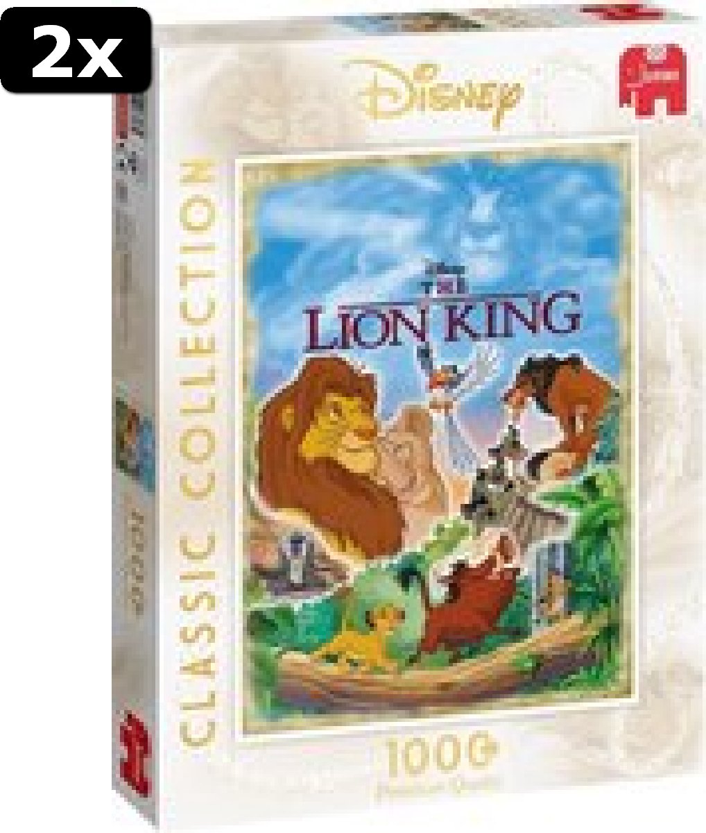 2x Jumbo Puzzel Disney Classic Collection Lion King - Legpuzzel - 1000 stukjes