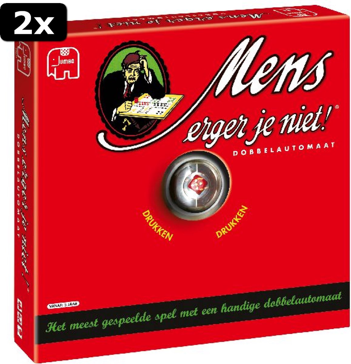 2x Mens Erger Je Niet Dobbelautomaat