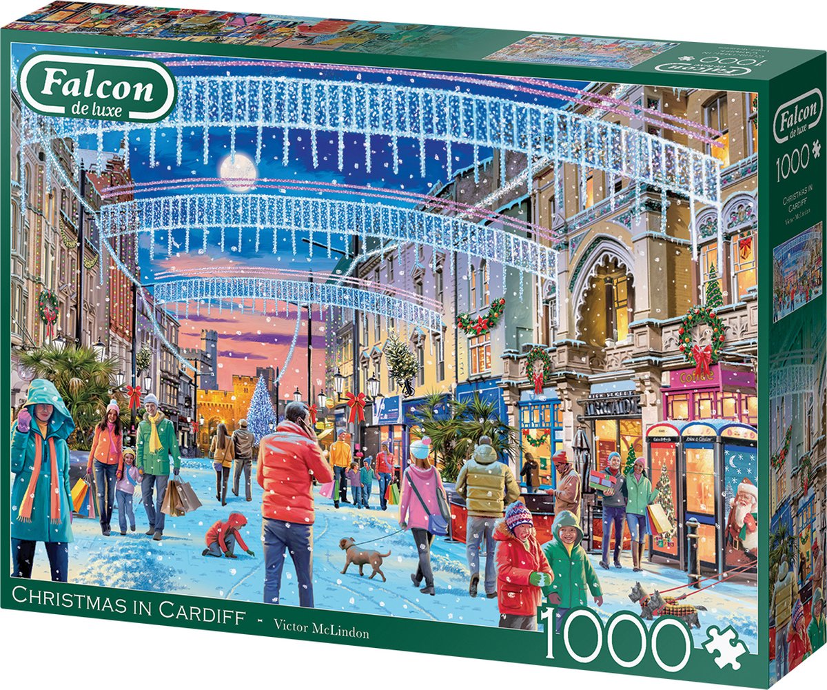 Falcon de luxe Christmas in Cardiff 1000 stukjes - Legpuzzel voor volwassenen